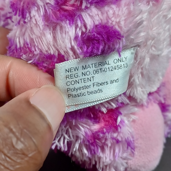 •Ty Inc Beanie Boo Plush Stuffed Animal Glamour-Pink Leopard Medium Length 9in - Picture 11 of 14